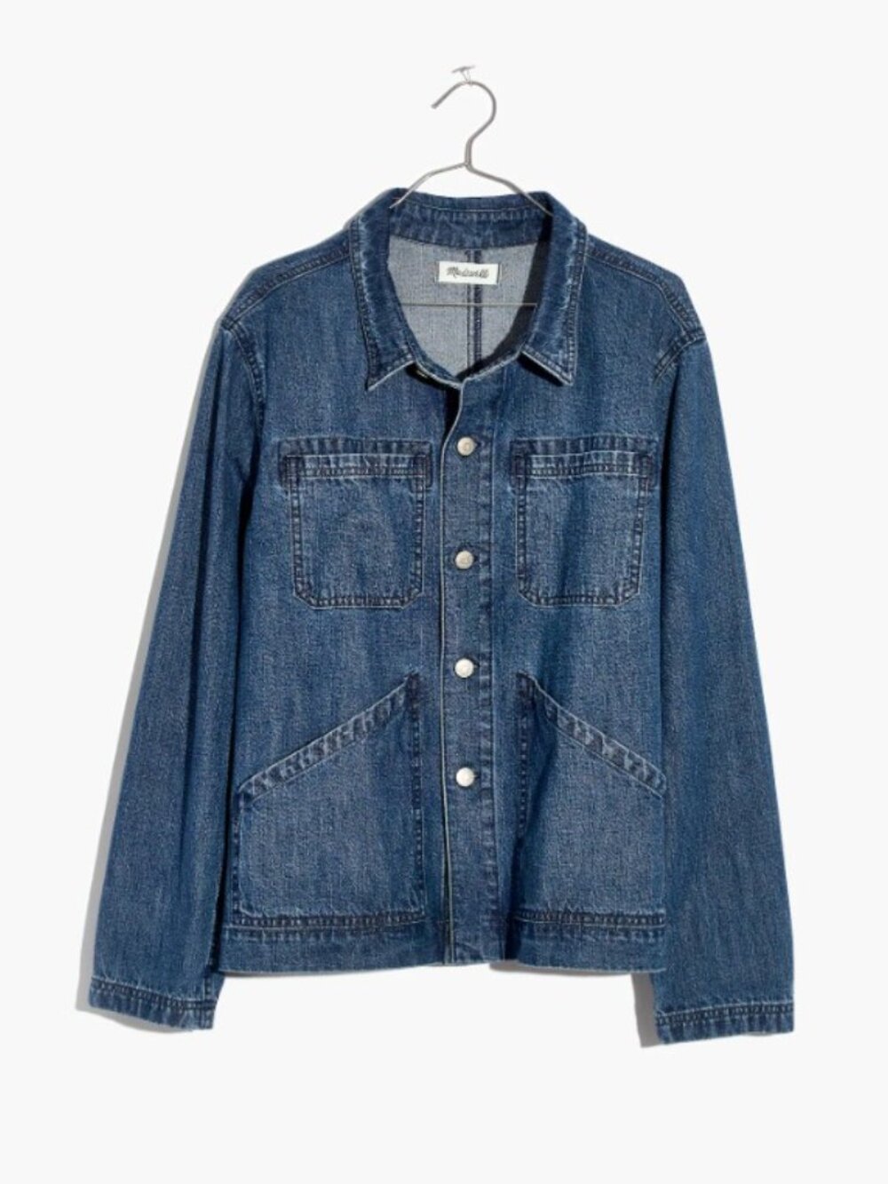 Madewell Denim Patch Pocket Chore Coat MEDIUM women jeans - Picture 12 of 14
